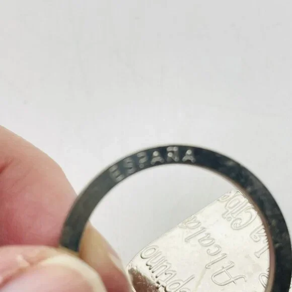 CHIC SELECTION Madrid Souvenir Keychain Silver Tone Blue Rhinestones - Picture 7 of 8